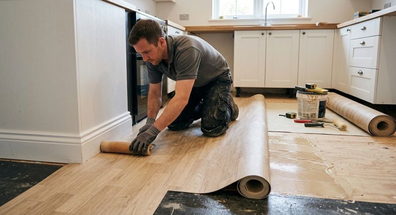 Sheet Linoleum Installation in Brentwood, CA
